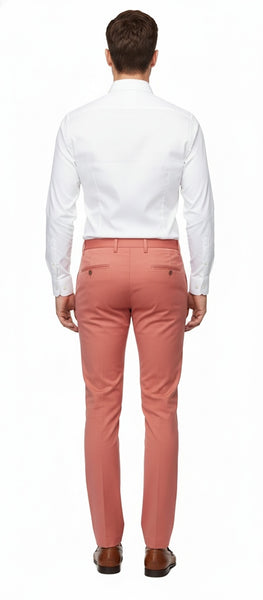 Mens Slim Fit Coral Pink Dress Pants – Stylish Formal and Casual Trousers for All Occasions