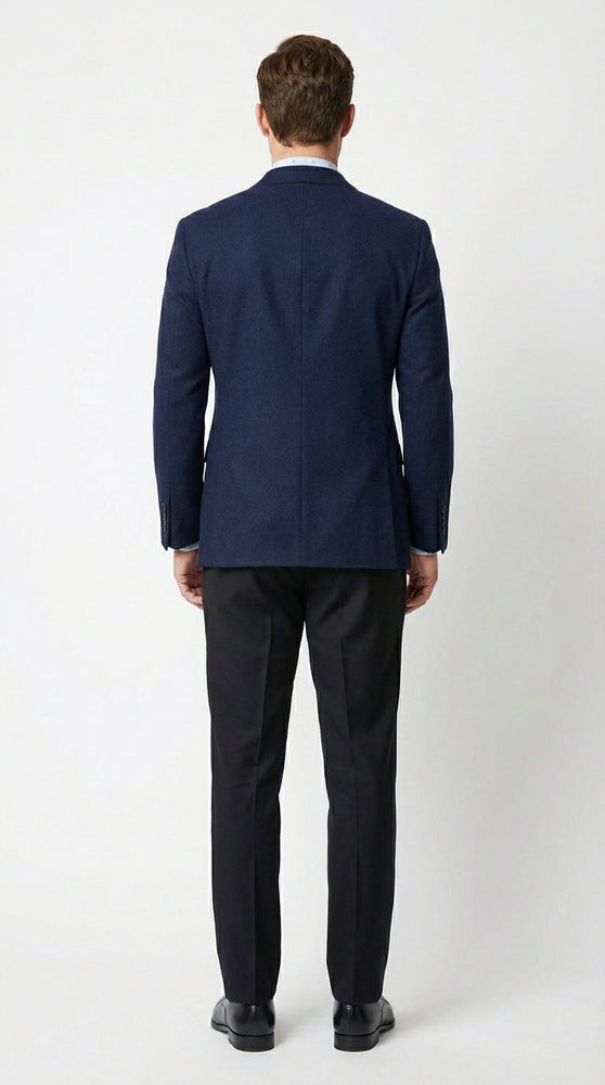 Mens Navy Blue Double Breasted Blazer – Classic Formal Suit Jacket for Business, Wedding, Office and Professional Wear