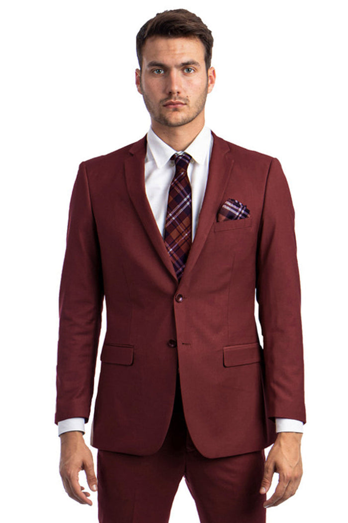 Men's Summer Linen Suit in Baby Blue by Tazzio Suits