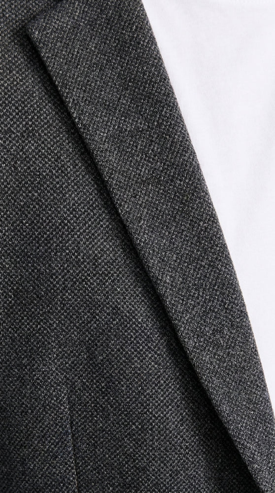 Men’s Charcoal Grey Sport Coat – Classic Two Button Notch Lapel Textured Blazer