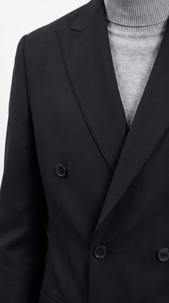 Men's Designer Stacy Adams Classic Double Breasted Suit in Black  Peak Lapel Slim fit