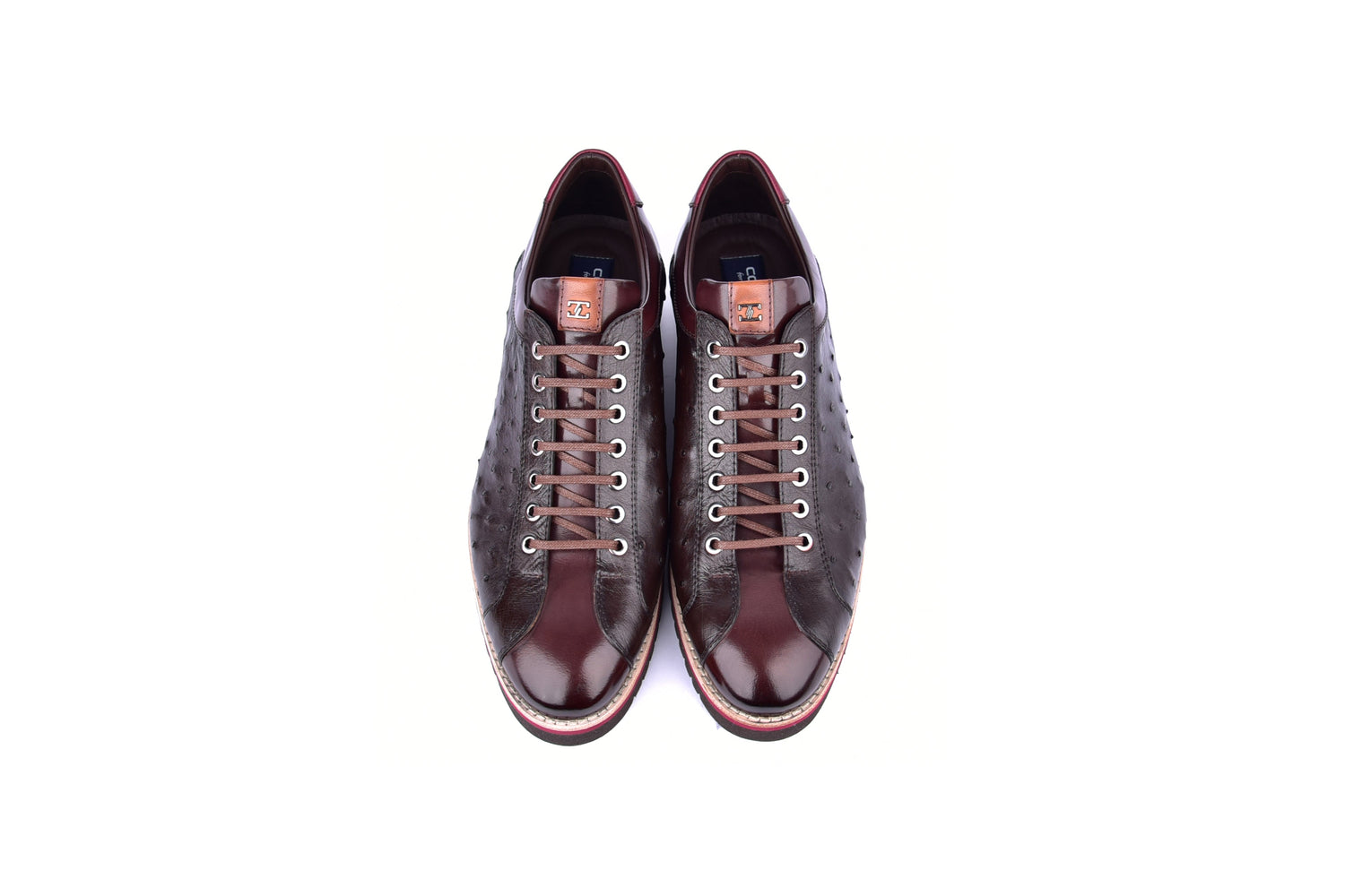 C21101-4005-OSt Genuine Ostrich Sneaker-Brown