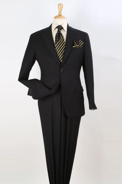 Apollo King Black Modern Fit Two-Button Suit