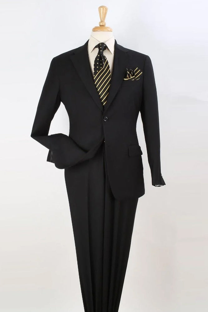 Apollo King Black Modern Fit Two-Button Suit