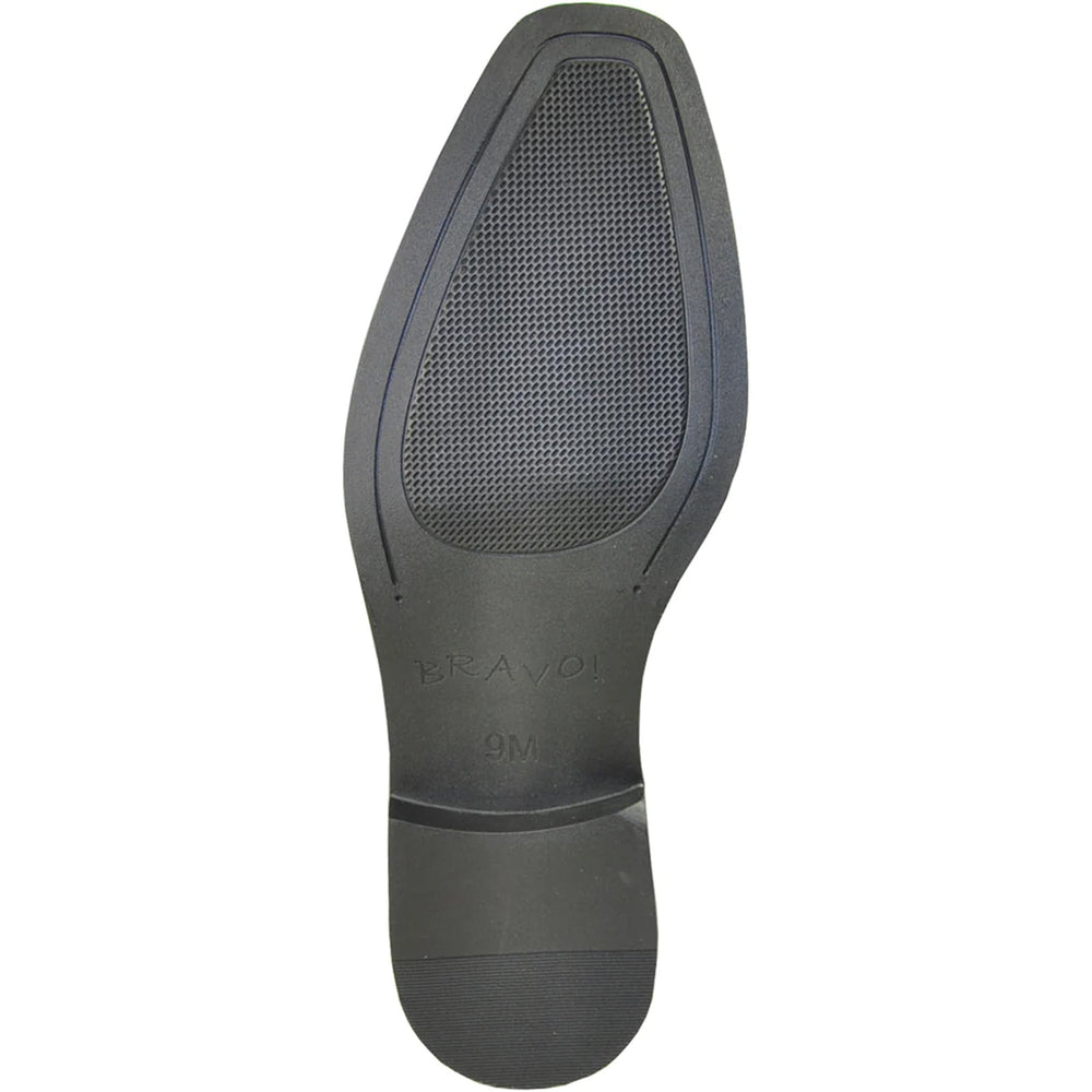 Bravo Mens Pointed Plain Toe Oxford Dress Shoe in Brown