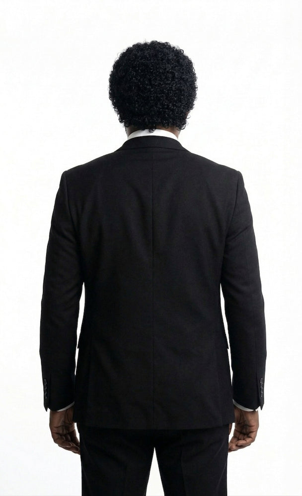 Mens Black Blazer – Jules Winnfield Inspired Pulp Fiction Style Classic Formal Blazer for Men Vintage Retro Jacket