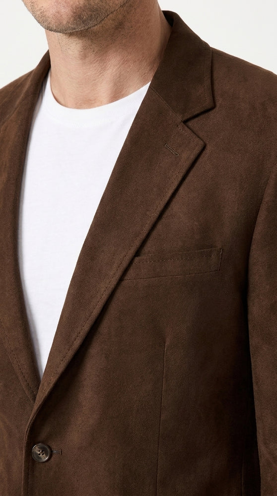 Men’s Brown Suede Western Blazer – Cowboy Sport Coat Jacket for Weddings & Country Wear