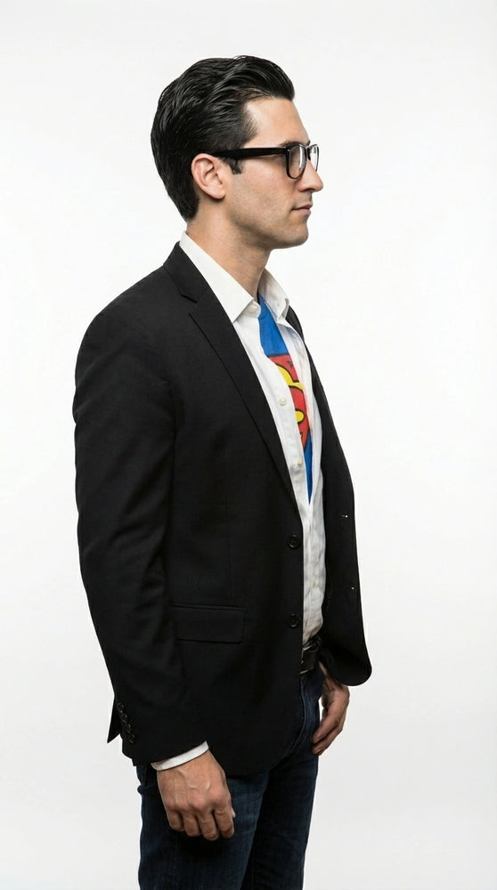 Mens Black Blazer – Clark Kent Inspired Smart Casual Office Blazer for Men Classic Everyday Formal Jacket