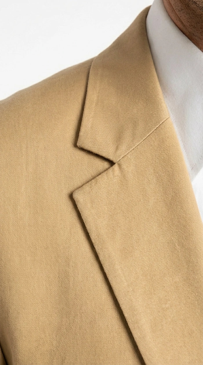 Men’s Tan Camel British khaki Western Blazer – Two Button Classic Casual Sport Coat - Cowboy Country Coat
