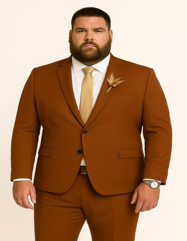 Men’s Rust Brown Wedding Suit – Modern Slim Fit Groom Suit for Fall Outdoor Ceremonies