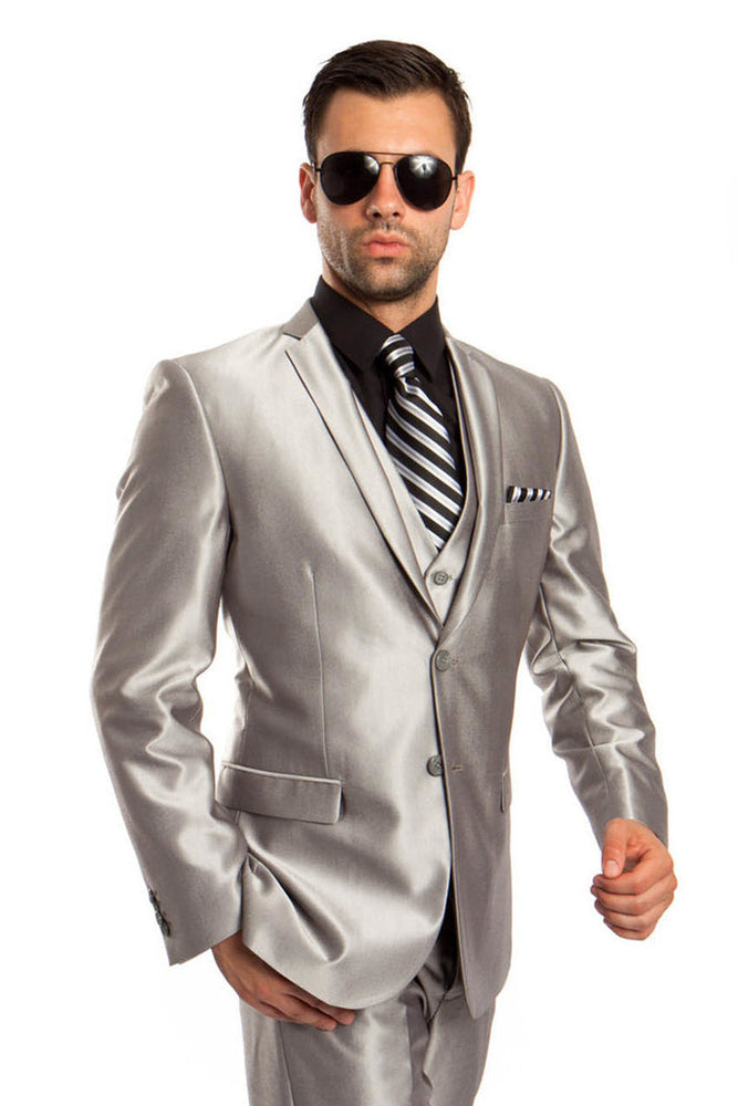 Men's Slim Fit Paisley Tuxedo Jacket in Black
