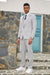 Light Grey Pinstripe Hybrid Fit Suit by Stacy Adams - Wedding - Prom