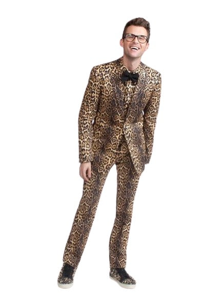 Tan Tuxedo - Khaki Tuxedo Mens Animal Print Exotic Skin Leopard - Animal Print Tuxedo Vested Suit Brown ~ Tan
