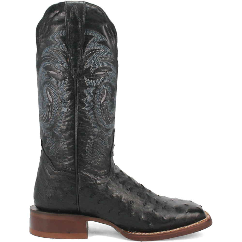 Dan Post Kylo Black Full-Quill Ostrich Boots
