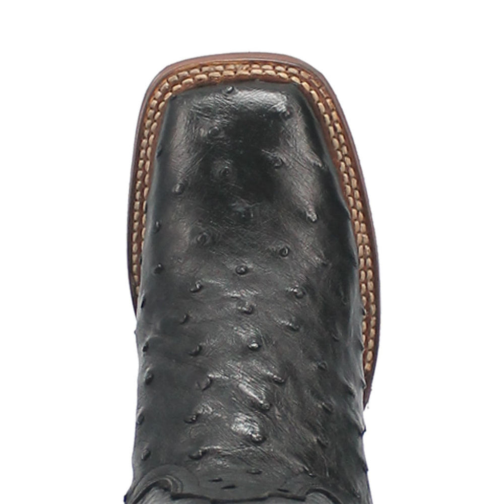 Dan Post Kylo Black Full-Quill Ostrich Boots