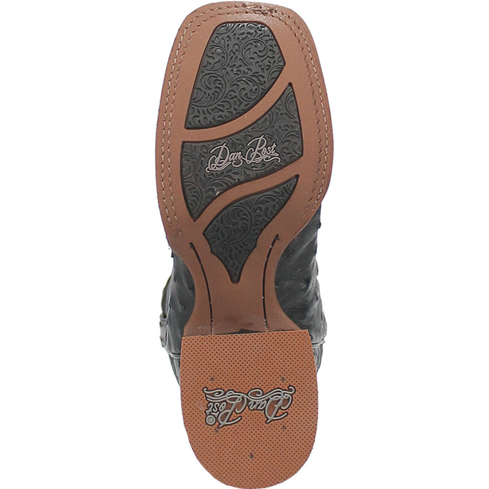 Dan Post Kylo Black Full-Quill Ostrich Boots