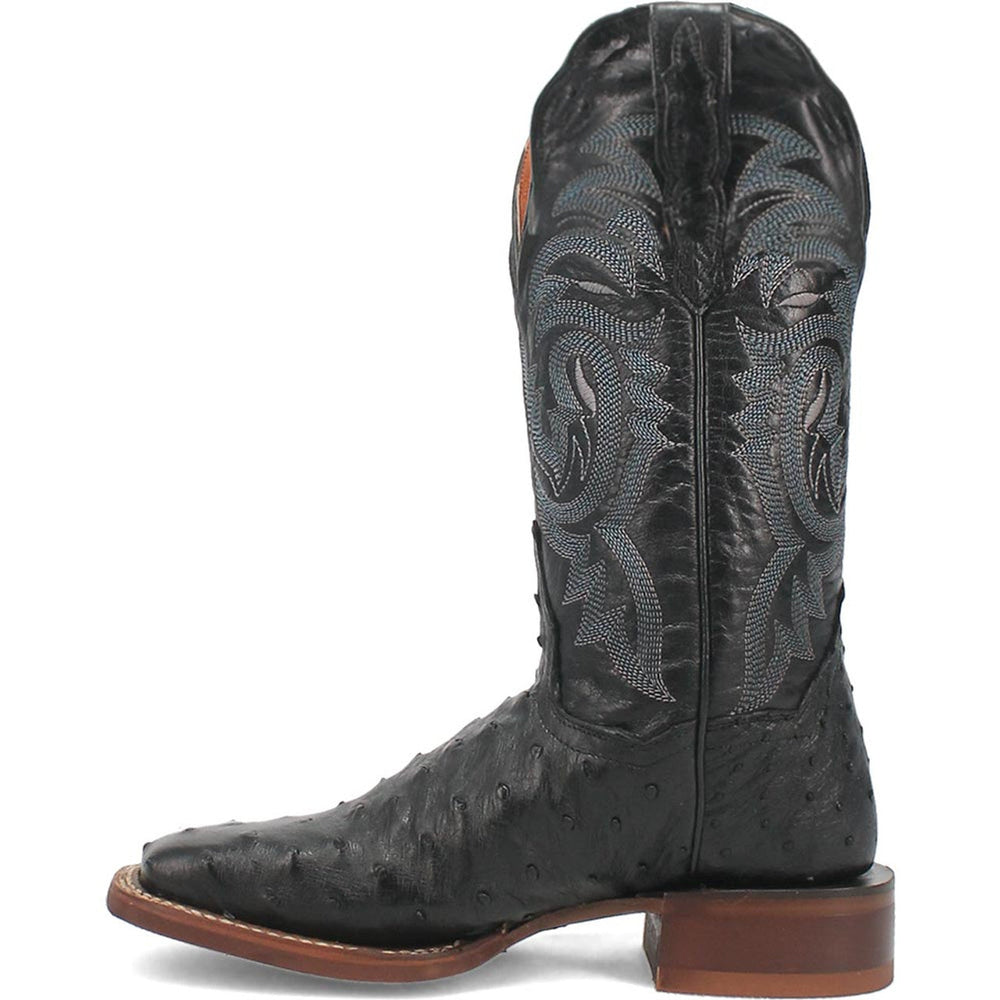 Dan Post Kylo Black Full-Quill Ostrich Boots