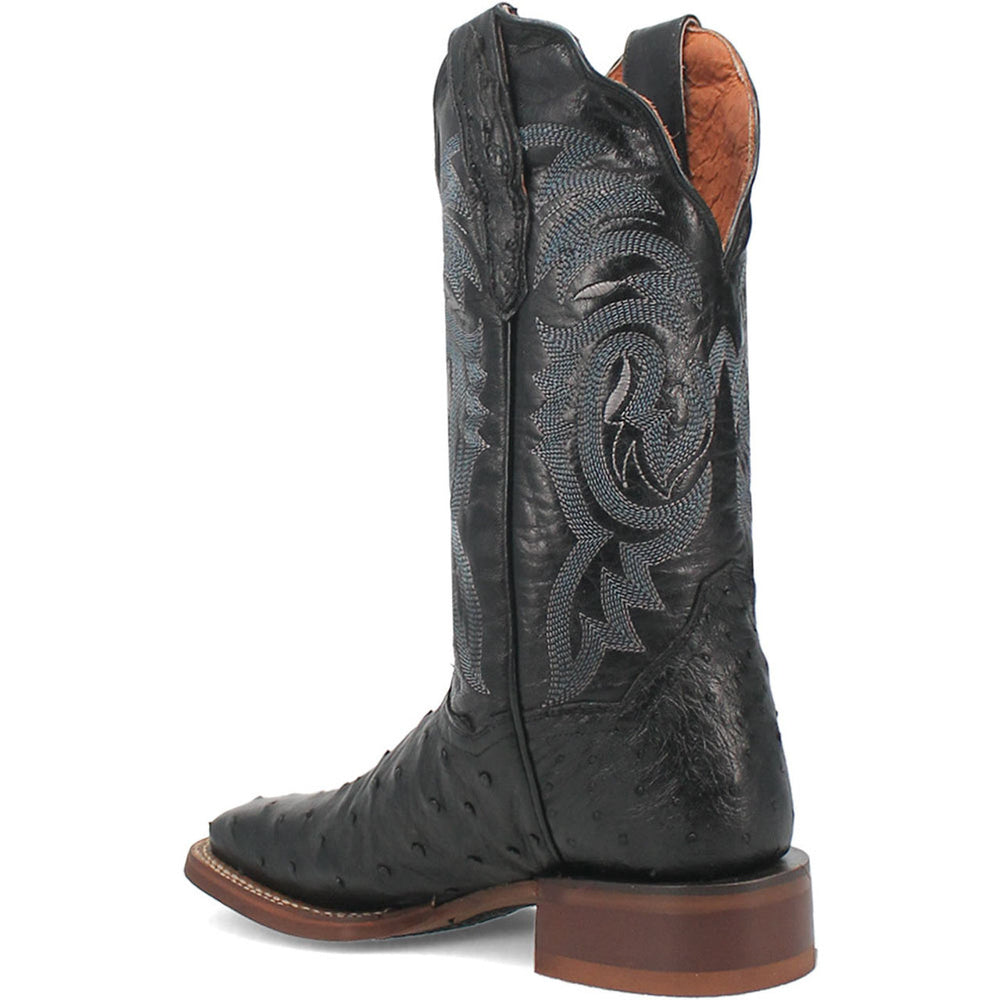 Dan Post Kylo Black Full-Quill Ostrich Boots