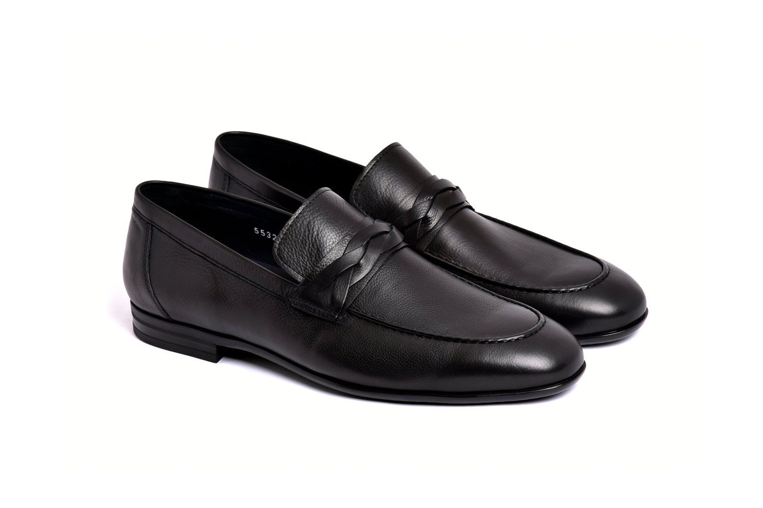 C160-5532 Deer skin Loafer- Black