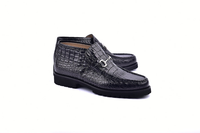 C03023-5786C Horn Back Print Leather- Black