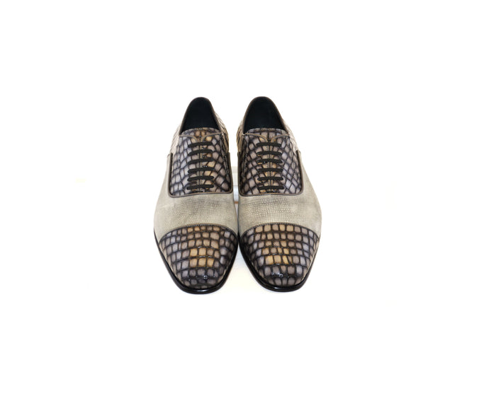C012-5796 Cap Toe Slip On / Lace Up Grey