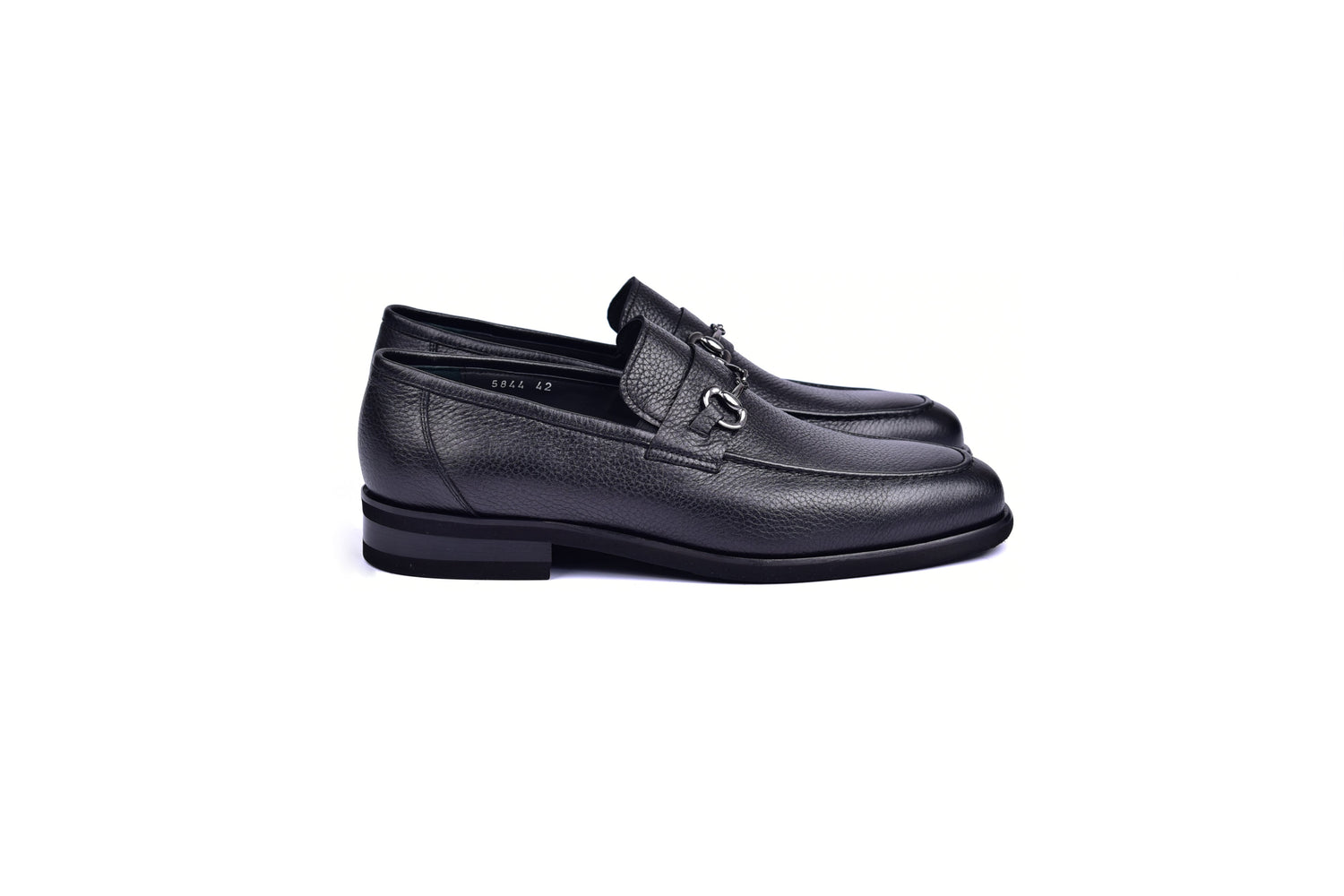 C001103-5844 Deer Skin Buckle Loafer- Black