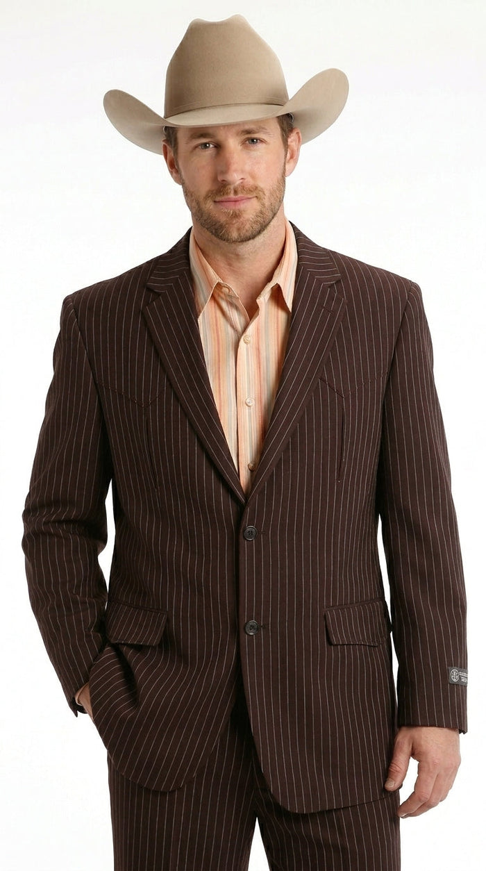 Men’s Pinstripe Western Suit – Classic Formal Blazer and Pant Set for Wedding, Traje Para Hombre Cowboy Style