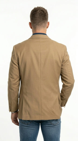 Mens Khaki Camel Bronze Taupe Blazer, Classic Business Casual Wedding Sport Coat Jacket in Tan Color