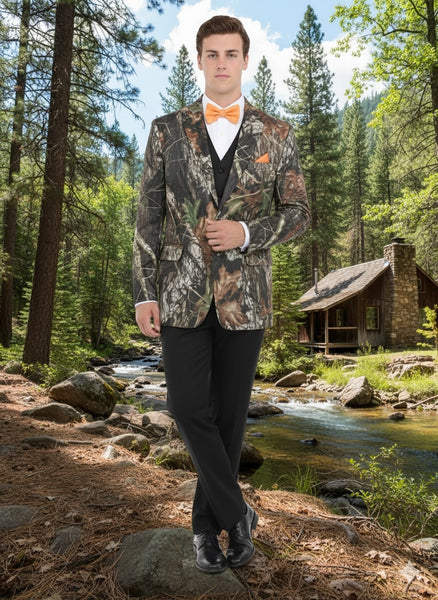 Mens Camo Sport Jacket - Camouflage Blazer - Camo Sport Coat in Green and Brown Color