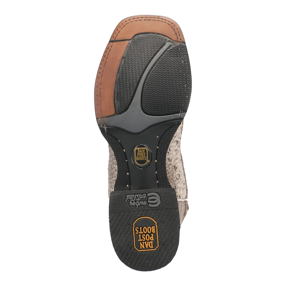 Dan Post Men's Brutus Python Snakeskin Square Toe Boots - Natural
