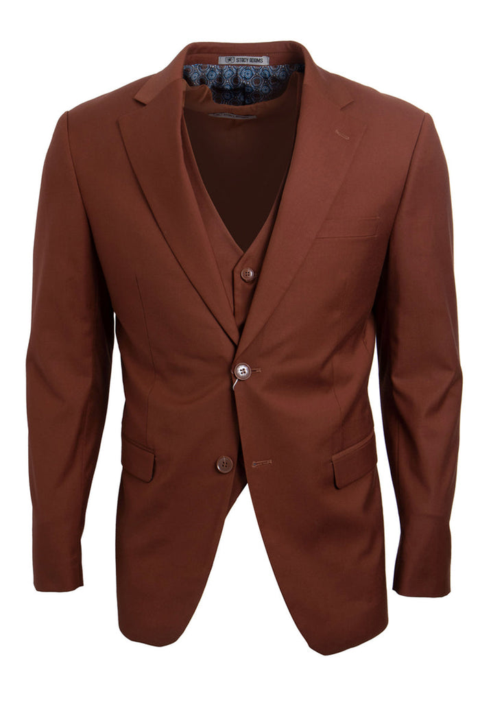 Men's Light Brown Suit Three Piece Set by Stacy Adams - Wedding - Prom