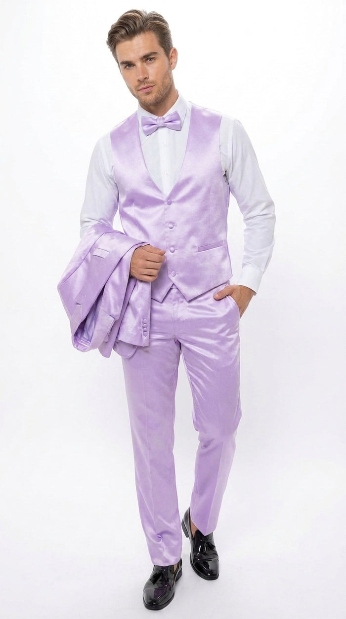 Men’s Lavender Tuxedo – Shiny Light Purple Wedding & Prom Tuxedo Suit