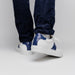 Zelli Olympias Crocodile-Trimmed Calfskin Sneakers in White and Navy