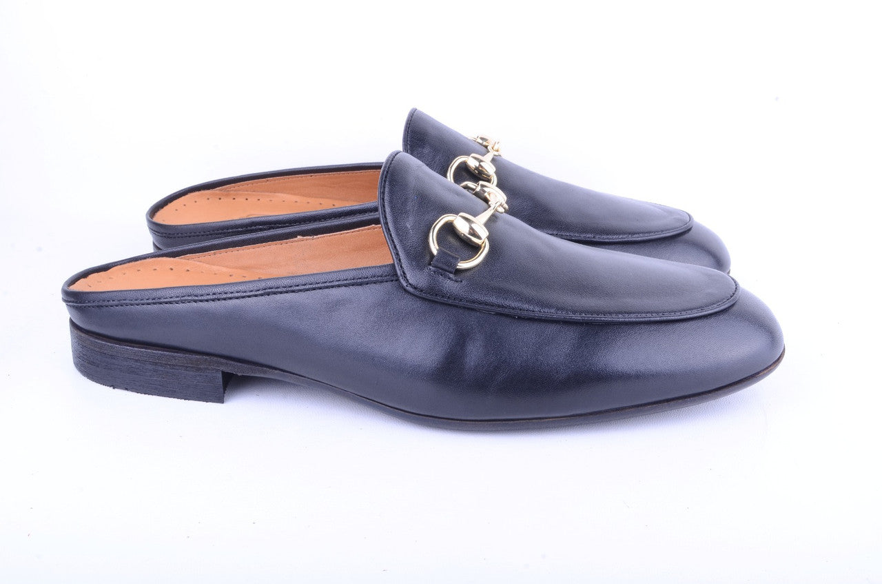 P00027-6251 Open Back Buckle loafer-Black