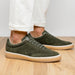 Zelli Gotti Suede and Leather Sneaker in Olive | Refined Sport Style