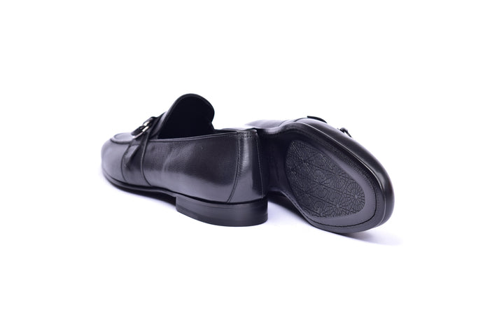 C00102- 6628 Side Buckle Loafer -Black