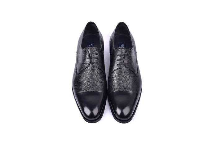 C001105-6793 Cap Toe Deer Skin- Black