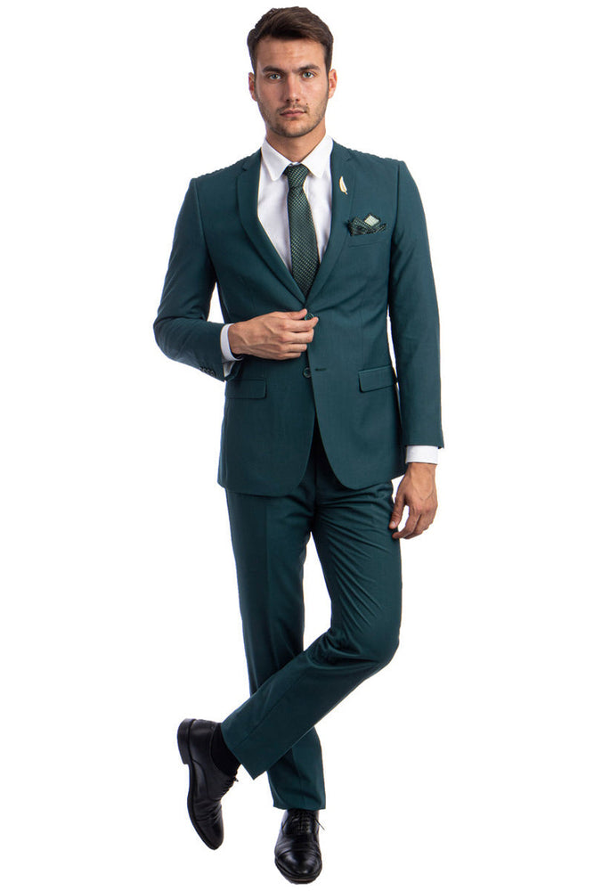 Men's Teal Green Slim Fit Wedding Suit by Tazzio Suits