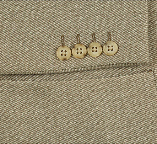 Half Canvas Slim Fit Blazer in Khaki