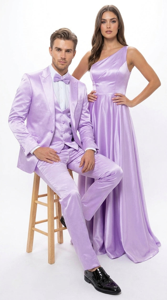 Men’s Lavender Tuxedo – Shiny Light Purple Wedding & Prom Tuxedo Suit