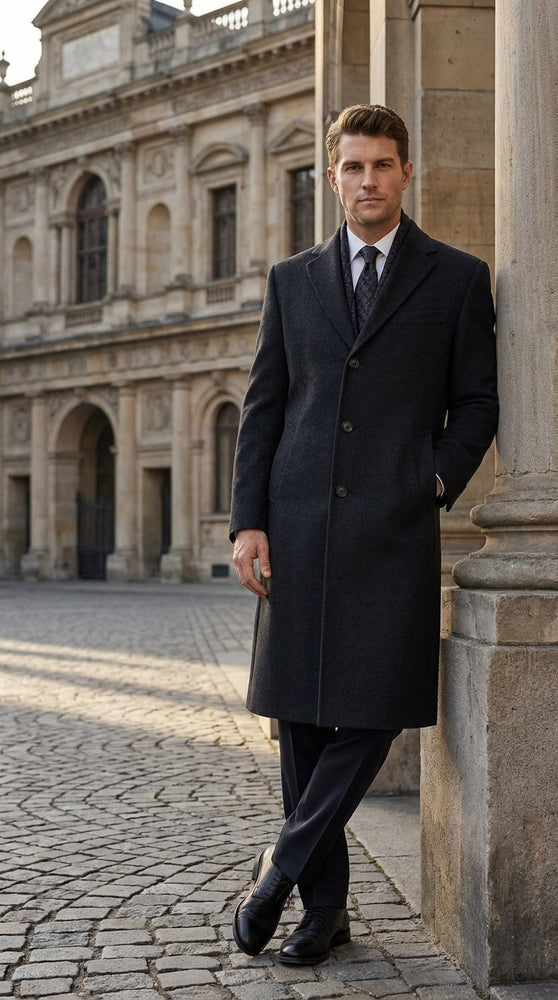 Men’s Black Long Overcoat – Daredevil Born Again Wilson Fisk Inspired Classic Kingpin Coat