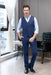 Mens Vintage Tweed Dress Pants Slacks Trousers Regular Fit Suit Pants in Blue - view 4