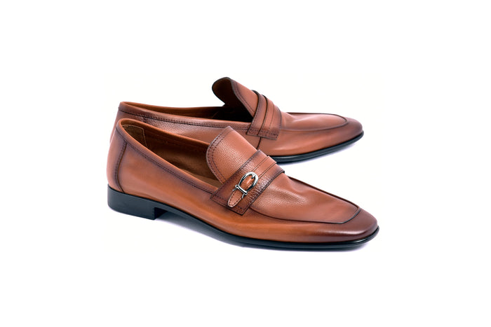 C0001118-7256 Side buckle loafer- Tan