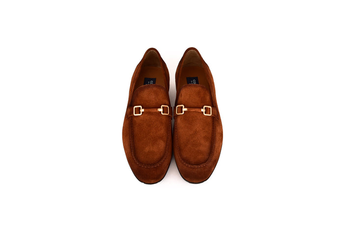 C000204-7373S Soft suede Buckle Loafer-Tan