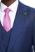 Blue Plaid Hybrid Fit Suit with Peak Lapel by Stacy Adams - Wedding - Prom