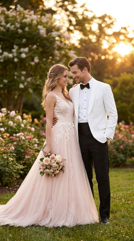 Men's White Dinner Jacket Tuxedo Blazer with Black Satin Shawl Lapel  With Black Tuxedo Pants