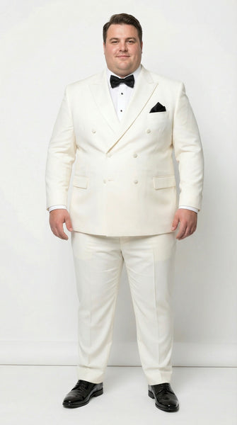 Men’s ivory Cream Double Breasted Suit – Classic Formal Tuxedo Style Suit for Weddings off White Color