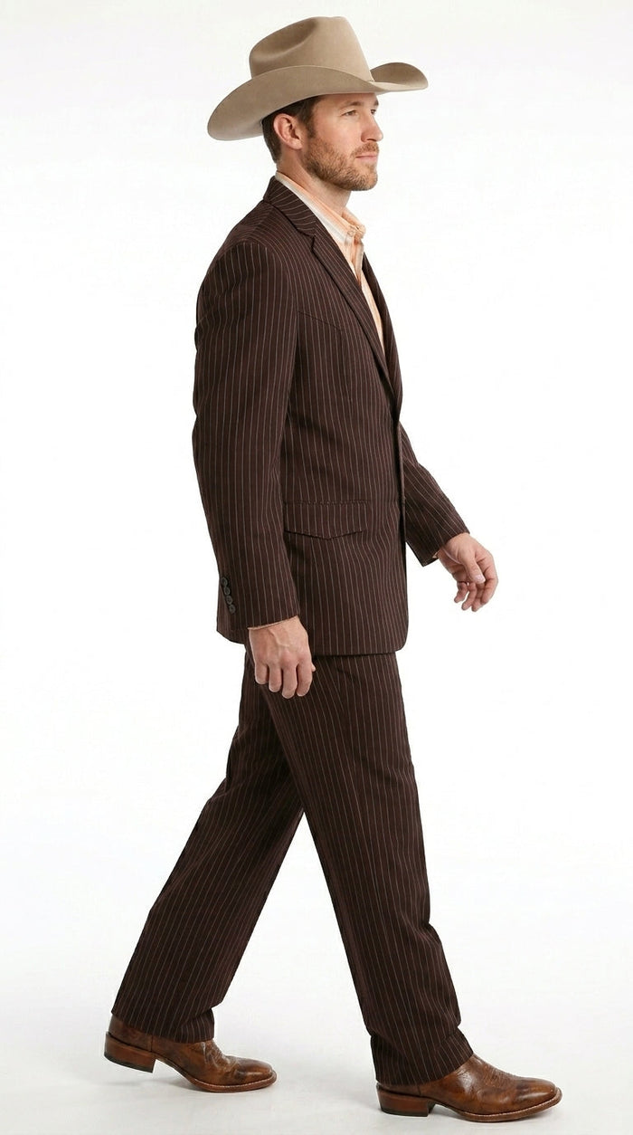 Men’s Pinstripe Western Suit – Classic Formal Blazer and Pant Set for Wedding, Traje Para Hombre Cowboy Style