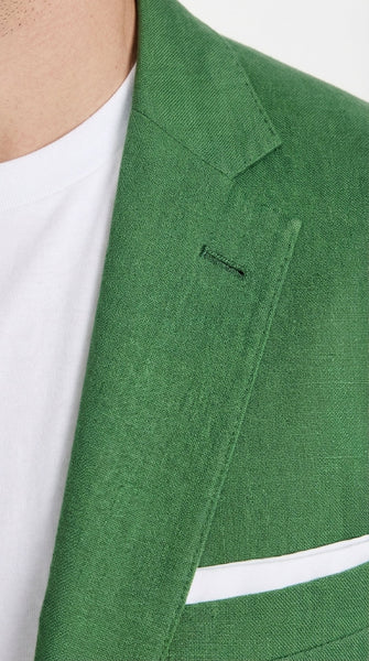 Men’s Emerald Green Suit Set – Lightweight Summer Blazer and Pants, Casual Formal Summer Suit, Breathable Wedding Party Outfit
