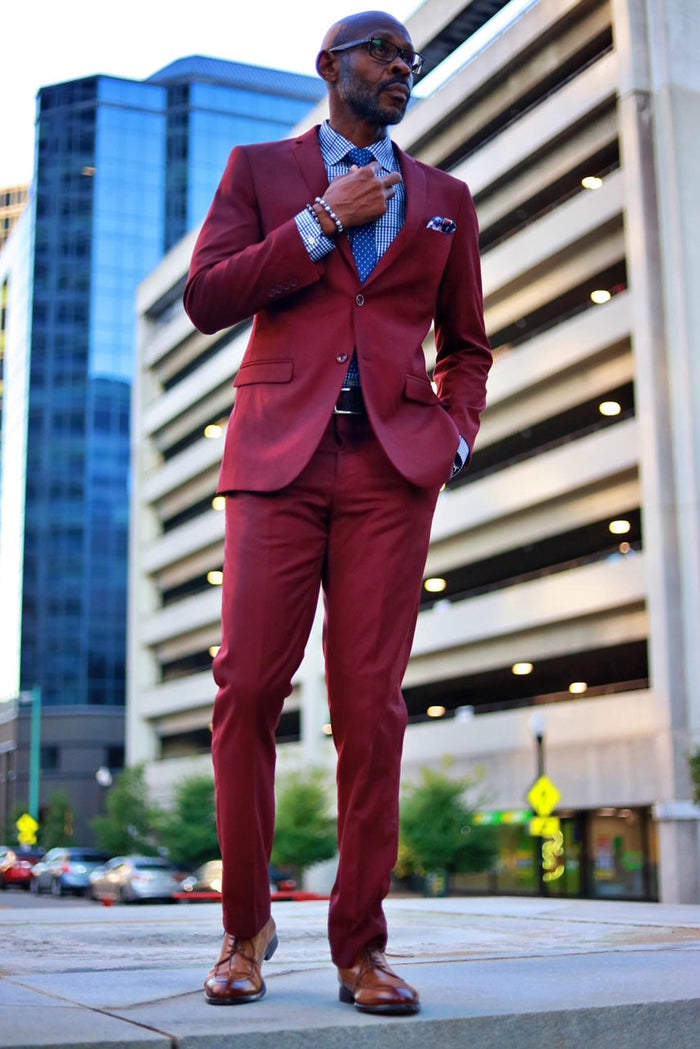 Men's Summer Linen Suit in Baby Blue by Tazzio Suits